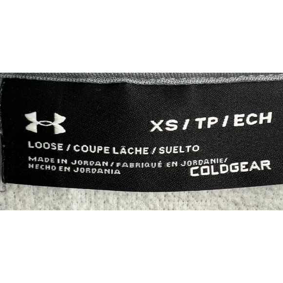 Under Armour Sweatshirt Womens Extra Small Gray Blue Loose Cold Gear Hoodie - Picture 5 of 7